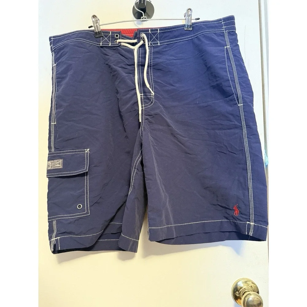 Polo Ralph Lauren‎ Men's Swim Trunks Lined Blue Medium Drawstring